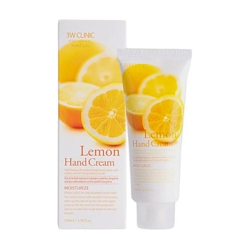 foto крем для рук 3w clinic lemon hand cream з екстрактом лимону, 100 мл