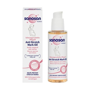 фото олія від розтяжок sanosan mama anti stretch mark oil для вагітних, 100 мл