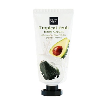 фото крем для рук farm stay tropical fruit hand cream avocado з авокадо, 50 мл