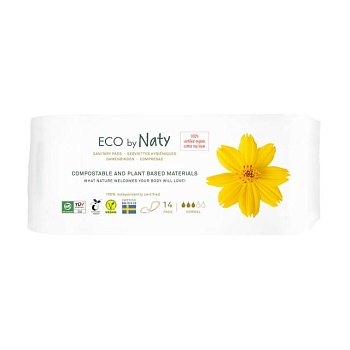 фото гігієнічні еко-прокладки eco by naty normal, 14 шт