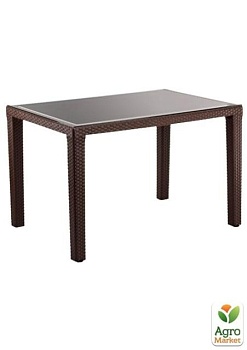 фото стіл tilia antares 80x120 см стільниця зі скла, ніжки пластикові венге (10771)
