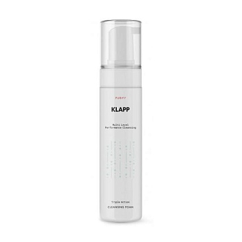 фото очищувальна пінка для обличчя klapp purify multi level performance triple action cleansing foam, 200 мл