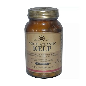 фото дієтична добавка в таблетках solgar north atlantic kelp північноатлантичні водорості, 250 шт