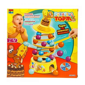 фото настільна гра kingso toys рухливий торт, від 4 років, 5.5*27*27 см (jt007-118)