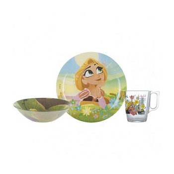 фото набір посуду дитячий luminarc disney princess royal, 3 предмета (p9260)