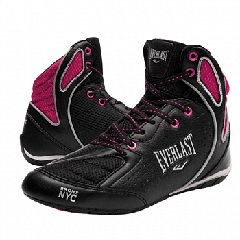 foto оригінальні боксерки everlast strike черевики боксерські дорослі-підліткові чорно-рожевий (elw-124) розмір 39
