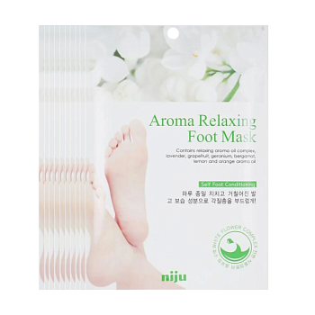 фото розслаблювальна маска-шкарпетки для ніг konad niju aroma relaxing foot mask, 10 шт
