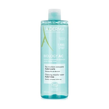 фото міцелярна вода a-derma biology ac purifying cleansing micellar water, 400 мл