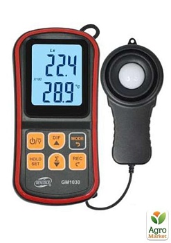 фото вимірювач рівня освітленості (люксметр)+термометр, usb, bluetooth benetech gm1030