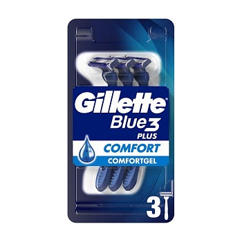 фото одноразові станки для гоління gillette blue 3 сomfort чоловічі, 3 шт
