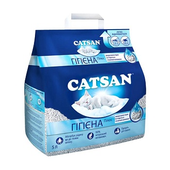 фото наповнювач туалетів для кішок catsan hygiene plus 5 л