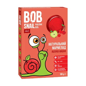 foto натуральний мармелад bob snail яблуко-вишня, 108 г