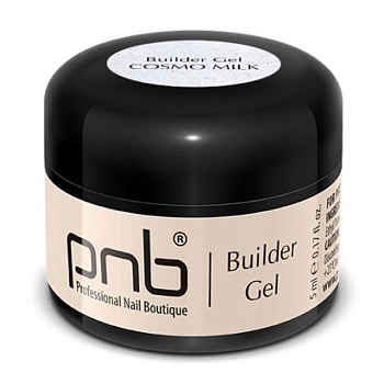 фото гель для моделювання нігтів pnb builder gel, cosmo milk, 5 мл