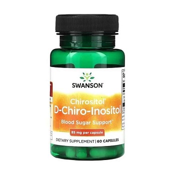 фото дієтична добавка вітаміни в капсулах swanson chirositol d-chiro-inositol хірозитол d-хіро-інозитол, 85 мг, 60 шт