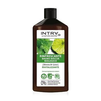 foto гель для душу intra organic refreshing body wash revitalizing mint and lime освіжаючий, 400 мл