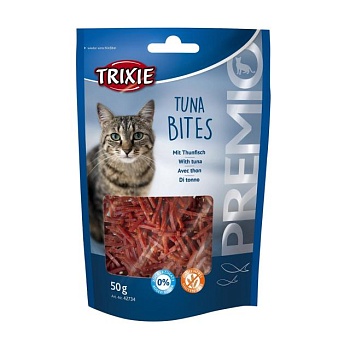 фото ласощі для кішок trixie premio tuna bites з тунцем, 50 г