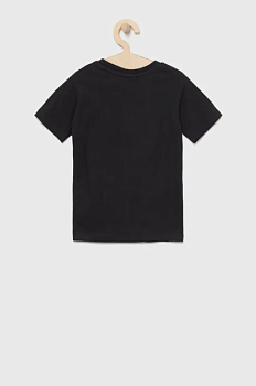 фото дитяча бавовняна футболка hype колір чорний гладкий