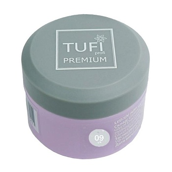 фото гель для нарощування нігтів tufi profi premium uv/led gel з шимером, 09 white frost, 5 г