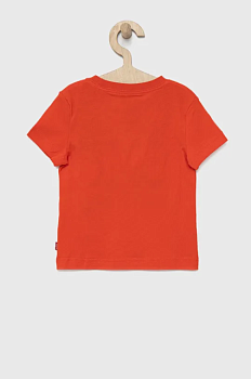 фото дитяча бавовняна футболка levi's колір червоний з принтом
