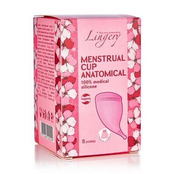 фото менструальна чаша lingery anatomical з медичного силікону, світло-рожева, розмір s, 1 шт