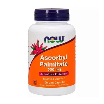 фото дієтична добавка в капсулах now foods ascorbyl palmitate аскорбіл пальмітат, 500 мг, 100 шт