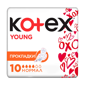 фото прокладки для критичних днів kotex young normal, 10 шт