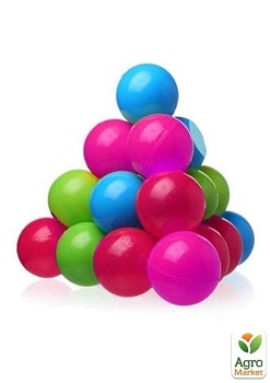 фото набір м'ячів для сухого басейну, 1упк-100шт, d=8см, 6 кольорів, у сумці (49600)