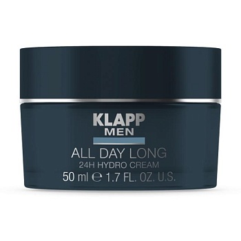 фото чоловічий гідрокрем для обличчя klapp men all day long 24h hydro cream, 50 мл