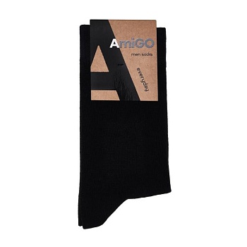фото шкарпетки чоловічі amigo pr01 класичні, чорні, розмір 25