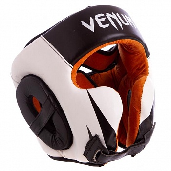 foto боксерський шолом venum шкіряний відкритий тренувальний в мексиканському стилі біло-чорний (bo-6652) xl