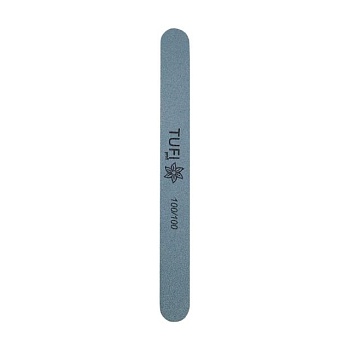 foto пилка для нігтів tufi profi на пластиковій основі 100/100 пряма вузька блакитна, 10 шт