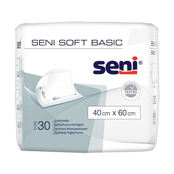 foto одноразові гігієнічні пелюшки seni soft basic 40*60, 30 шт
