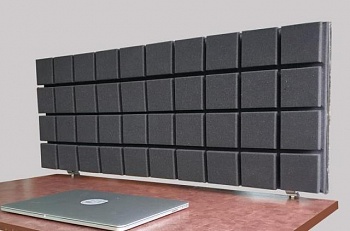 foto акустическая ширма для офисных столов колл центров настольная ecosound table 68 100х40 см черный графит