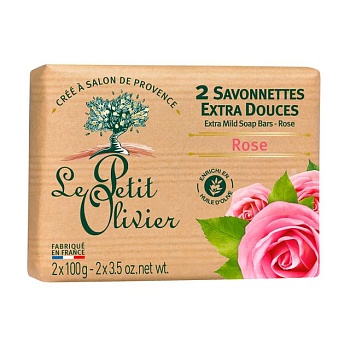 фото екстра ніжне мило le petit olivier троянда, 2*100 г