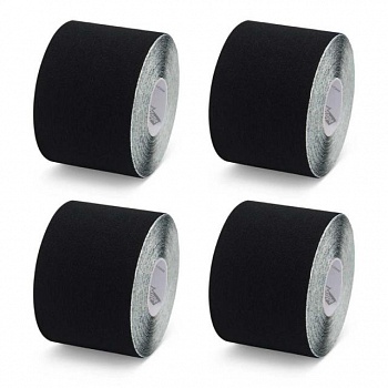 foto хлопчатобумажные кинезио тейпы k-tape black, 5 см х 5 м, черный, упаковка 4 шт (100144)