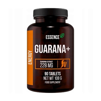 foto харчова добавка передтренерувальний комплекс в таблетках essence nutrition energy guarana+ гуарана, 228 мг, 90 шт