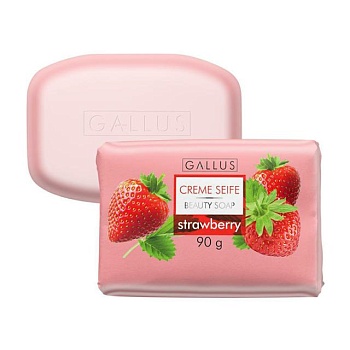 фото мило тверде gallus creme seife beauty soap strawberry, 90 г