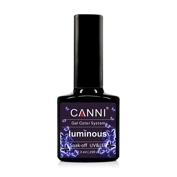 фото гель-лак для нігтів canni luminous soak-off uv&led gel color system 806 крем-брюле-сонячний жовтий, 7.3 мл