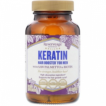 foto кератин для мужчин reserveage nutrition, keratin booster for men, 60 veggie caps, (rea-01569)