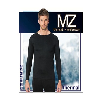 фото футболка чоловіча modna zona 101 термо, з довгими рукавами, чорна, розмір l/xl