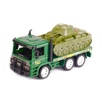 фото дитяча іграшка країна іграшок вантажівка з танком, інерційна, від 3 років (928-b17)