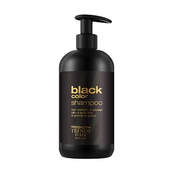 фото шампунь trendy hair black color shampoo для нейтралізації жовтизни освітленого волосся, 600 мл
