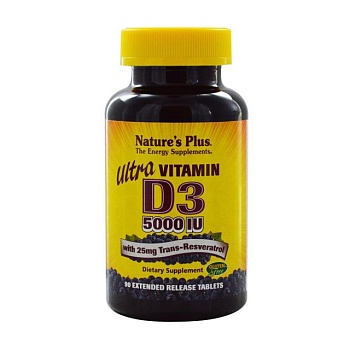 foto харчова добавка в таблетках naturesplus ultra vitamin d3, 5000 iu, 90 шт