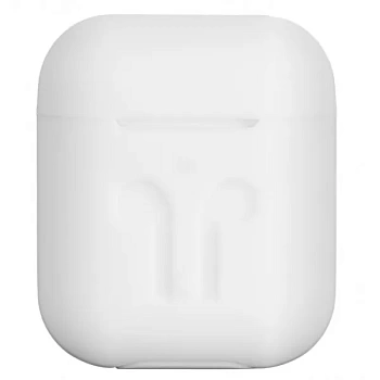 foto чохол для навушників 2e for apple airpods pure color silicone imprint 3.0mm white (2e-air-pods-ibpcsi-3-wt)