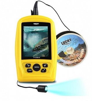 foto підводна камера lucky ff3308-8 для риболовлі з кольоровим дисплеєм 3.5" жовтий (sun4785)