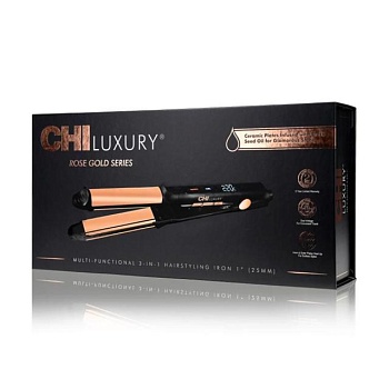 фото вирівнювач для волосся chi luxury 3-in-1 iron multi-function, rose gold, 1 шт