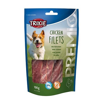 фото ласощі для собак trixie premio chicken filets з куркою, 100 г