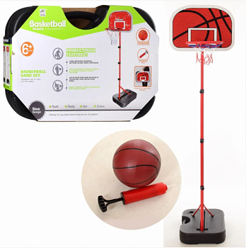 foto баскетбольное кольцо на стойке с мячем и насосом стойка баскетбольная щит баскетбольный best toys 0072