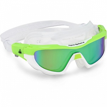 foto очки- маска для плавания aqua sphere vista pro (бело-зелёный)