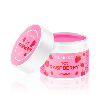 фото скраб для губ claresa lip scrub hot raspberry гаряча малина, 15 г